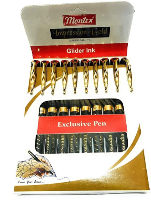 Montex impression Blue gold pen pack of 10